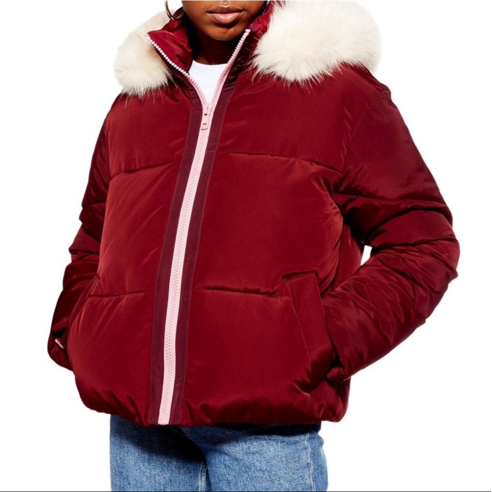 Topshop Hooded Puffer Jacket